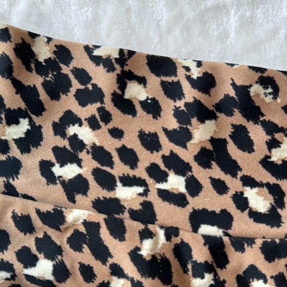 EUC Aerie Leopard Print High Cut Cheeky Swim Bikini Bottom L - Picture 5 of 9